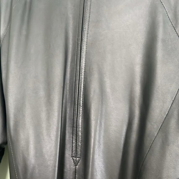 Vintage Remy Women's Sz 40 Full Length Leather Belted Trench Coat Luxury Supple - Picture 10 of 13